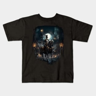 Napoleon Bonaparte Riding his Horse in Steampunk Reality Kids T-Shirt